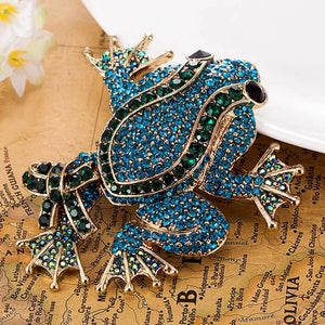 Vintage Frog Brooch Men Jewelry Rhinestone Women Wedding Pin