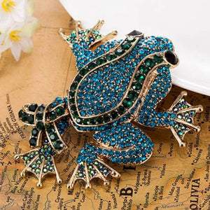 Vintage Frog Brooch Men Jewelry Rhinestone Women Wedding Pin