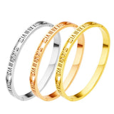 Zlxgirl Stainless Steel Bangle for Women African Dubai Silver Bangle