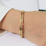 Zlxgirl Stainless Steel Bangle for Women African Dubai Silver Bangle