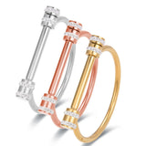 Zlxgirl 316L Stainless Steel Bangle for Women Bridal Jewelry
