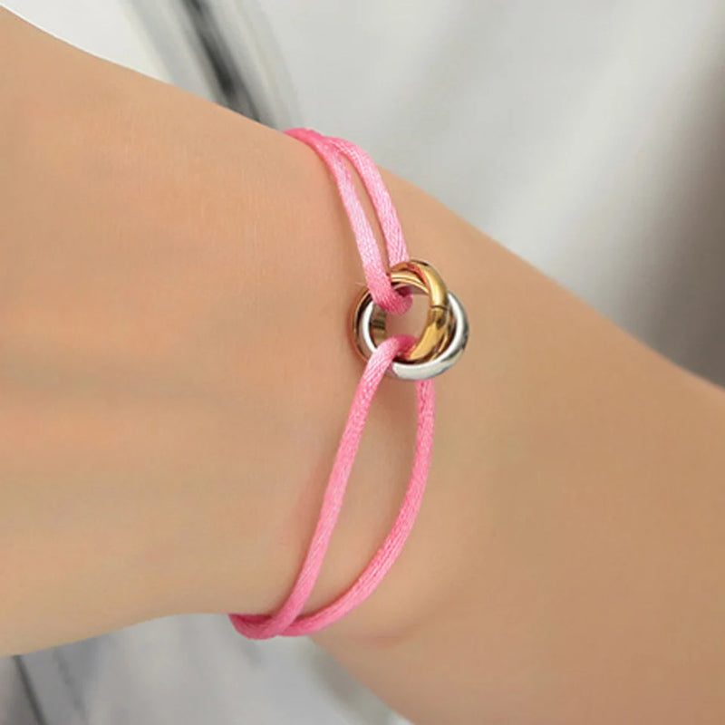 Zlxgirl Classic Women's Bracelet - Stainless Steel Circle Combination
