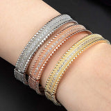 Rose Silver Zircon Women's Wedding Bangle