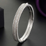 Rose Silver Zircon Women's Wedding Bangle