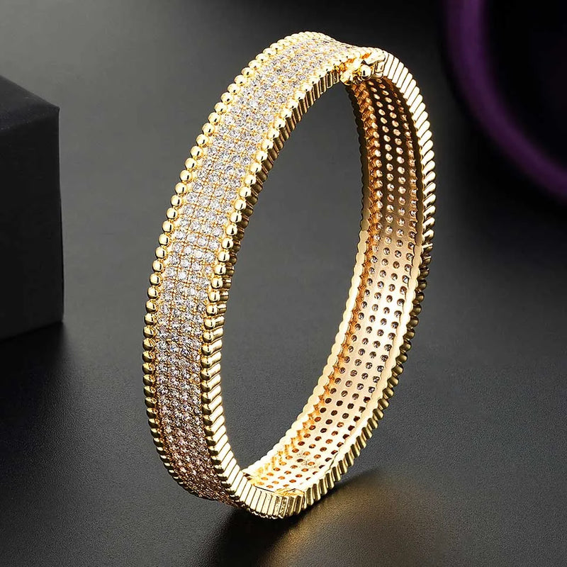 Rose Silver Zircon Women's Wedding Bangle