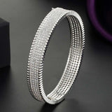 Rose Silver Zircon Women's Wedding Bangle