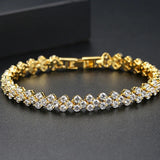 Classic Zirconia Bracelet Rhodium Silver Plated Bangle