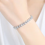 Classic Zirconia Bracelet Rhodium Silver Plated Bangle