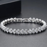 Classic Zirconia Bracelet Rhodium Silver Plated Bangle