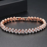 Classic Zirconia Bracelet Rhodium Silver Plated Bangle