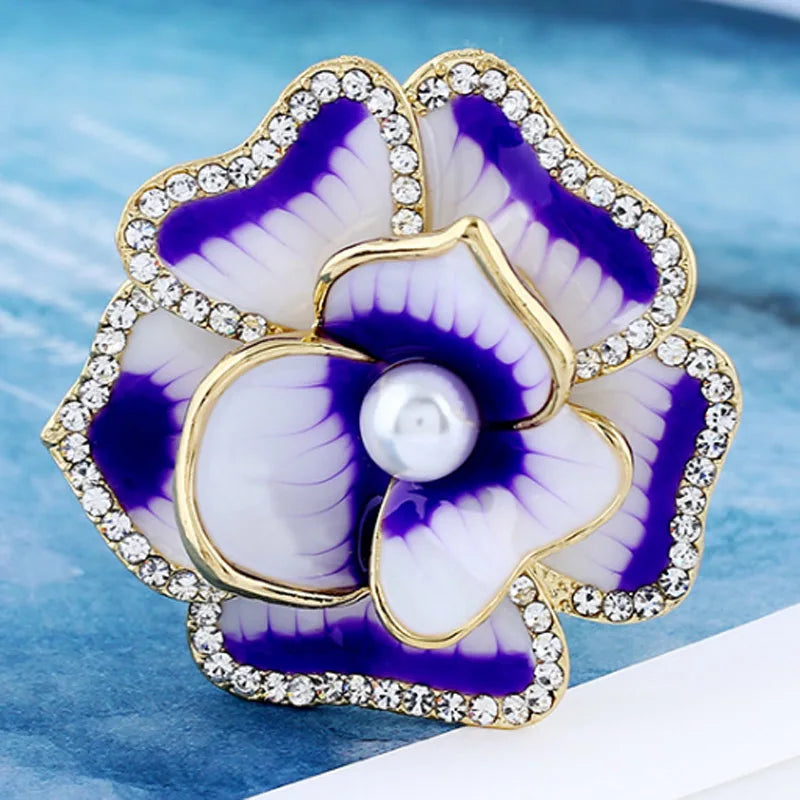 Zlxgirl Enamel Flower Brooches For Kids Women Party Hats Accessories
