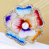 Zlxgirl Enamel Flower Brooches For Kids Women Party Hats Accessories
