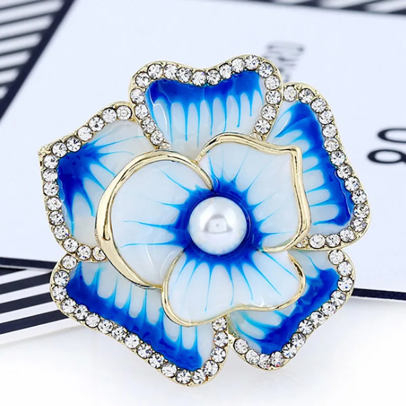 Zlxgirl Enamel Flower Brooches For Kids Women Party Hats Accessories