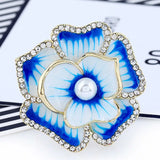 Zlxgirl Enamel Flower Brooches For Kids Women Party Hats Accessories