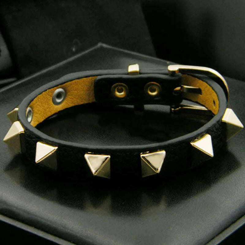 Statement Nail Leather Bracelet Party Jewelry