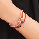 Zlxgirl Stainless Steel Bracelet Ribbon Lace Up Chain Bracelet