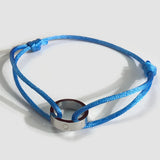Zlxgirl Stainless Steel Bracelet Ribbon Lace Up Chain Bracelet