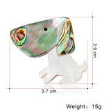 Real Shell Dog Pin Brooch for Men and Women