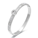 CZ Zirconia Women's Bangle Wedding Bridal Jewelry Stainless Steel