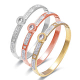 CZ Zirconia Women's Bangle Wedding Bridal Jewelry Stainless Steel