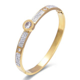 CZ Zirconia Women's Bangle Wedding Bridal Jewelry Stainless Steel