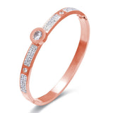 CZ Zirconia Women's Bangle Wedding Bridal Jewelry Stainless Steel