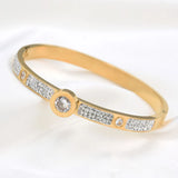 CZ Zirconia Women's Bangle Wedding Bridal Jewelry Stainless Steel