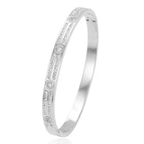 Zlxgirl CZ Zirconia Bangle - Stainless Steel - Women Size