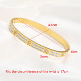 Zlxgirl CZ Zirconia Bangle - Stainless Steel - Women Size