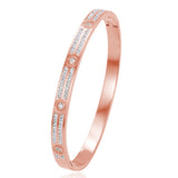 Zlxgirl CZ Zirconia Bangle - Stainless Steel - Women Size