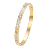 Zlxgirl CZ Zirconia Bangle - Stainless Steel - Women Size