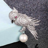 Men's Red Eyes Birds Shape Animal Brooch Accessory