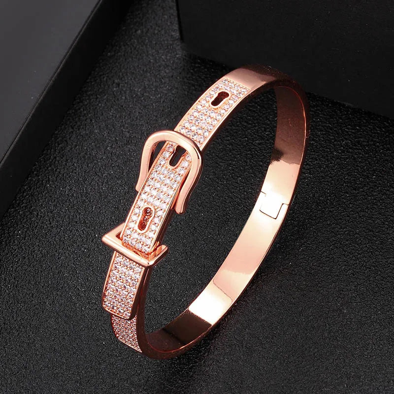 Zlxgirl Zircon Bracelet Dubai Copper Bangle