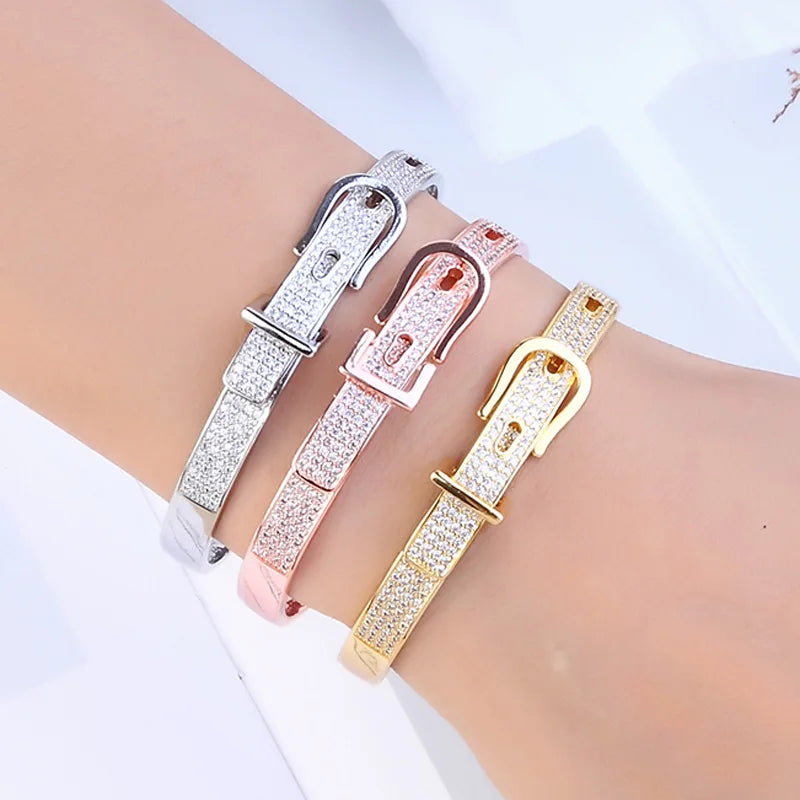 Zlxgirl Zircon Bracelet Dubai Copper Bangle