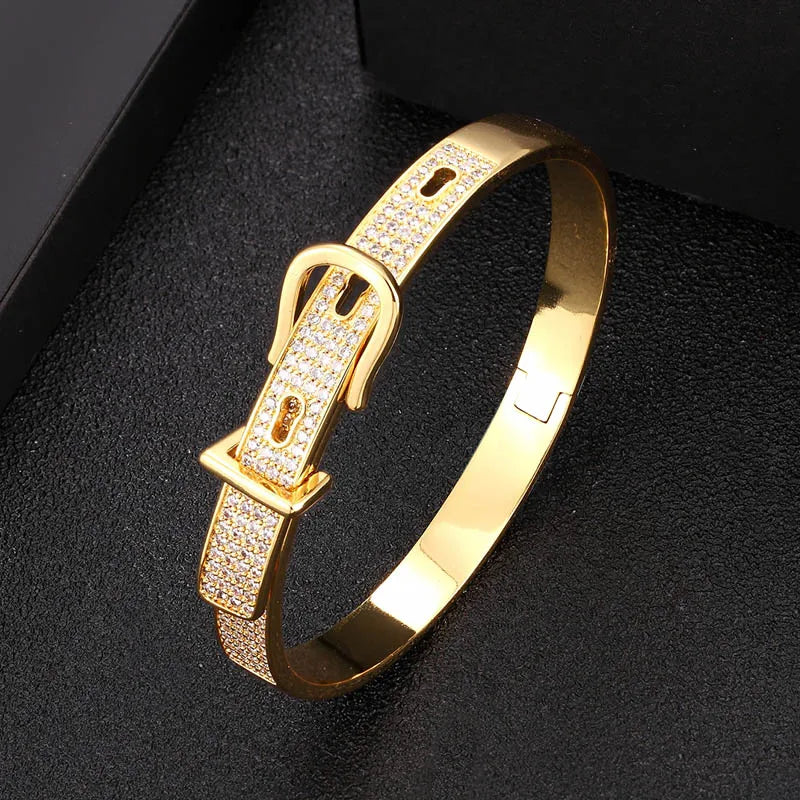Zlxgirl Zircon Bracelet Dubai Copper Bangle