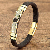 Leopard Animal Bracelet Leather Bangle Dubai Beads Bracelet
