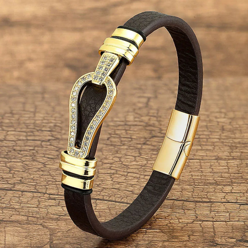 Leopard Animal Bracelet Leather Bangle Dubai Beads Bracelet