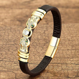 Leopard Animal Bracelet Leather Bangle Dubai Beads Bracelet