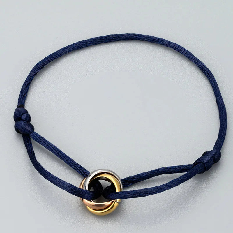 Hot Stainless Steel Bracelet Metal Buckle Lace Up Chain Ribbon Hand Bracelet
