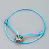 Hot Stainless Steel Bracelet Metal Buckle Lace Up Chain Ribbon Hand Bracelet