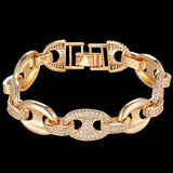 Zlxgirl Bridal Jewelry Charm Oval Bracelet Romantic Pave Setting Unisex