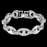 Zlxgirl Bridal Jewelry Charm Oval Bracelet Romantic Pave Setting Unisex