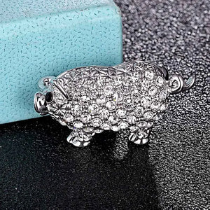 Crystal Pig Brooches Animal Pet Accessories Jewelry