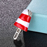 Red Texture Enamel Ice Shape Crystal Pins Brooches