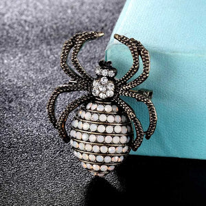 Zlxgirl Men's Spider Shape Punk Brooches Bouquet Jewelry Vintage Scarf Pin