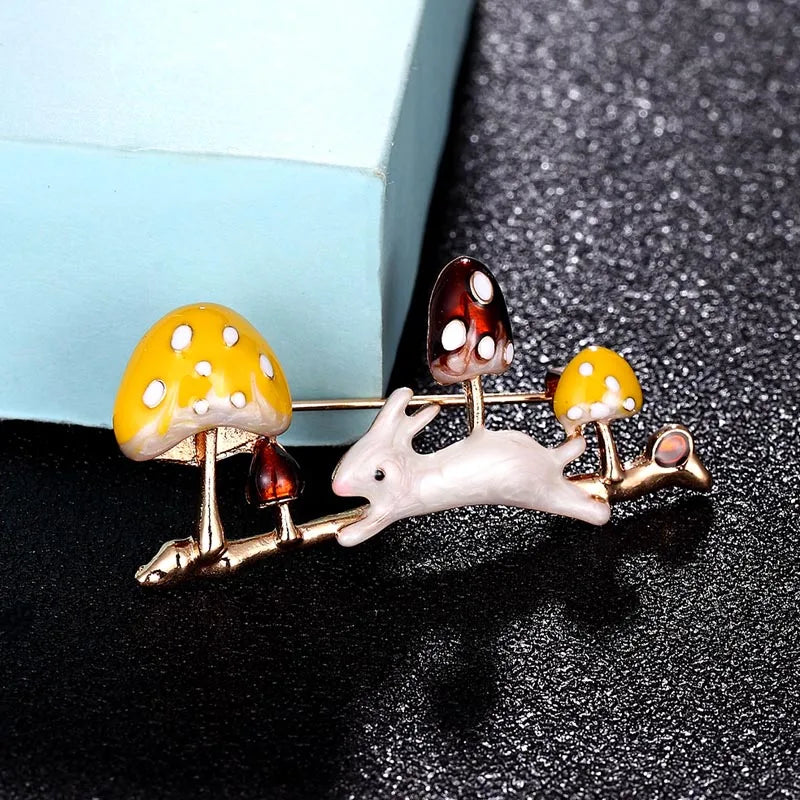Pink Enamel Rabbit Brooch Jewelry Hijab Pins Clothes Suit Accessories