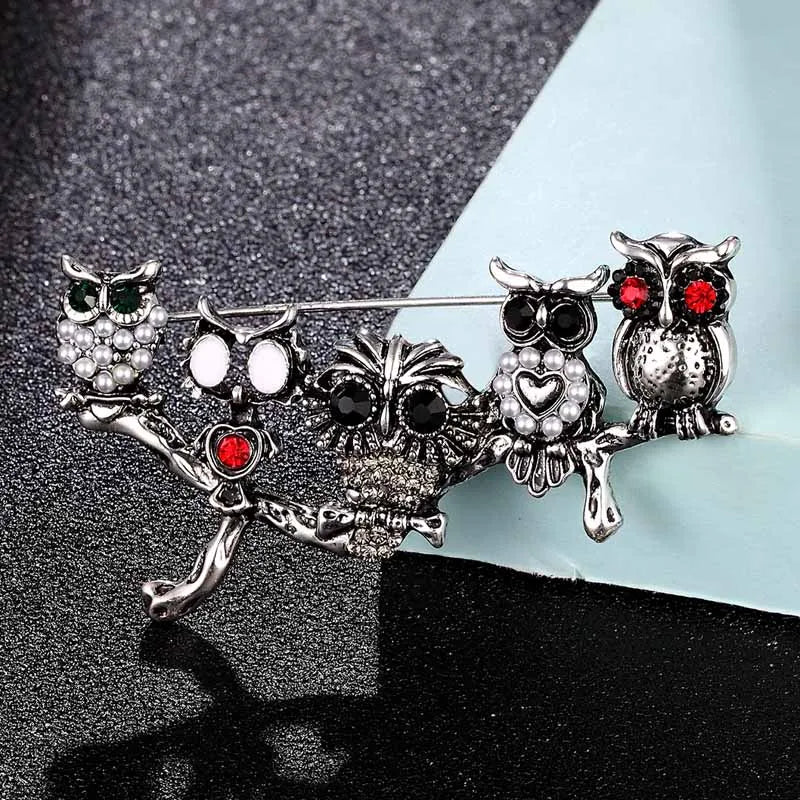 Vintage Owl Animal Brooches Men Jewelry Scarf Pins