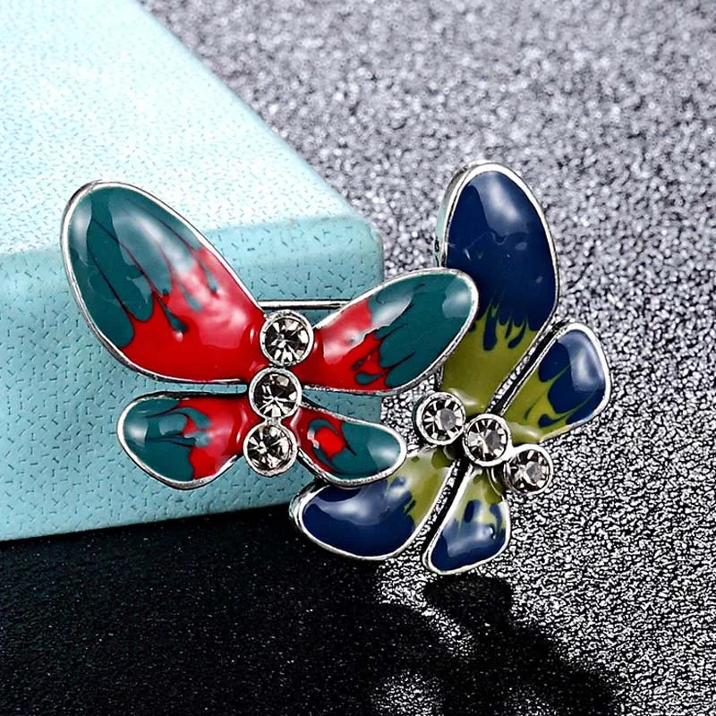 Vintage Butterfly Brooches Jewelry Enamel Scarf Pins