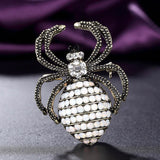 Crystal Opal Spider Brooch Men's Punk Scarf Pin