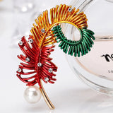 Enamel Feather Brooches Bouquet for Women and Kids